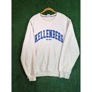 Size L - vintage Y2K kellenberg university White Russell athletic sweatshirt